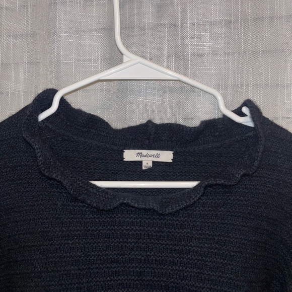 Madewell Ruffle-Neck Pullover Sweater in Cotton-Merino Yarn - Picture 4 of 5